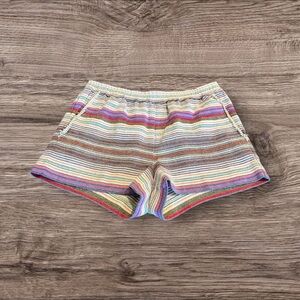 Corey Lynn Calter Striped Boho Elastic High Waist Shorts Size Medium